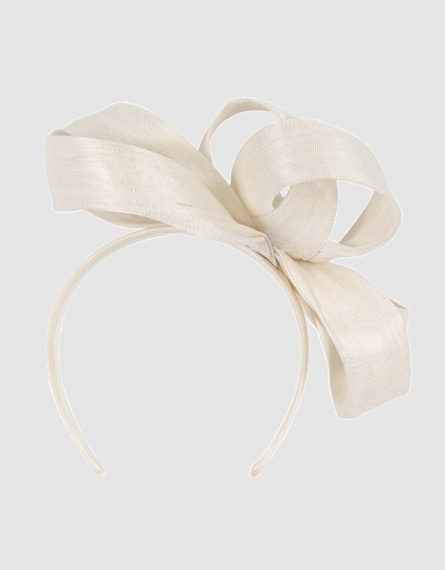Fillies Collection - Cream Abaca Loops Racing Fascinator