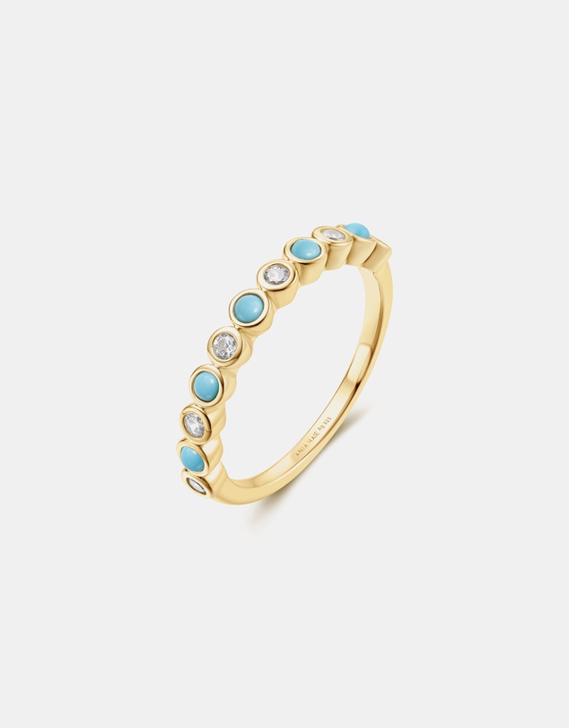 Ania Haie - Ania Haie Gold Bezel Lab Created Turquoise Ring
