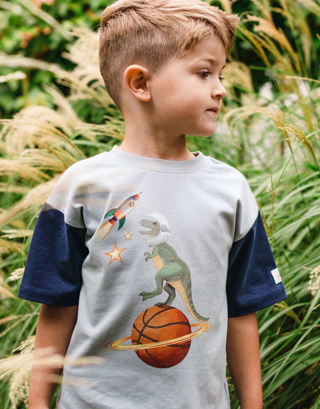 Fleur Harris - 'Out of This World' Orbit Tee in Pale Blue