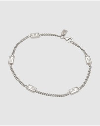 Kuzzoi - ICONIC EXCLUSIVE - Bracelet Male Rectangle Topaz White 925 Sterling Silver