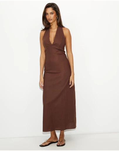 Dazie - Nora Linen Blend Midi Dress