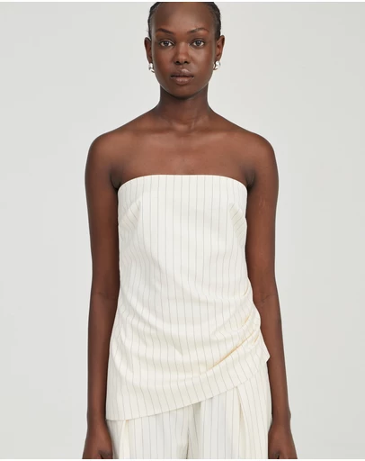 Third Form - Obscura Pinstripe Strapless Top