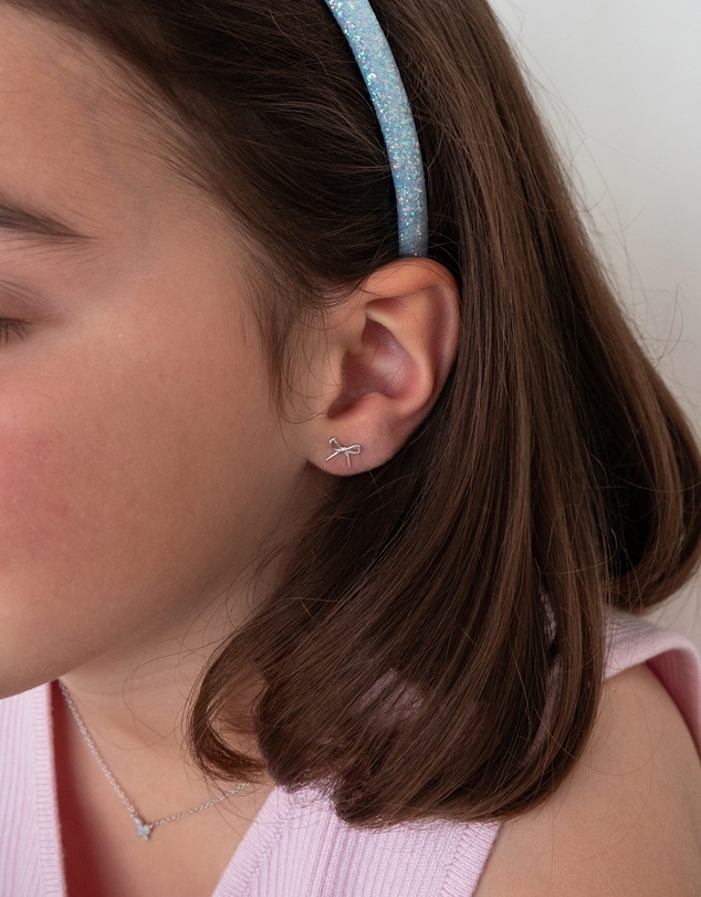 The Silver Collective - Children's Bow Earrings Silver