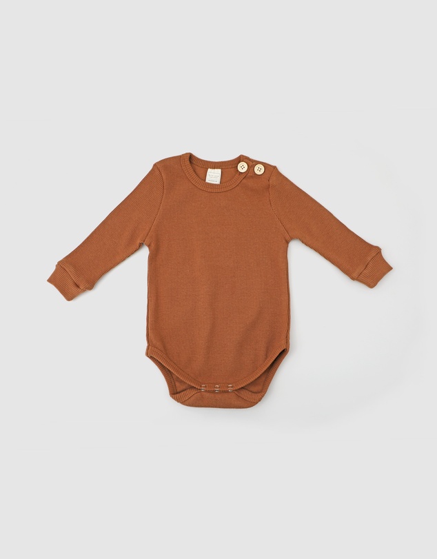 WITH LOVE FOR KIDS - Basics Thick Ribbed Long Sleeve Onesie - Babies