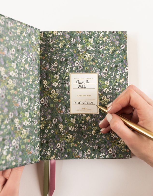 Bespoke Letterpress - Linen Bound Bullet Journal - Summer Perennials