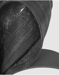 Fillies Collection - Black Abaca Loops Racing Fascinator