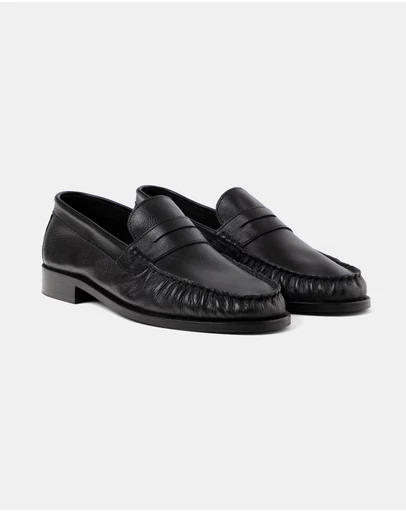 Duke + Dexter - Ezra Tumbled Ruched Loafers - Men's