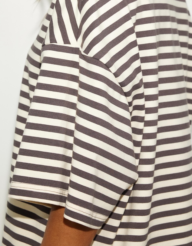 Dazie - Nostalgia Stripe Oversized Boyfriend Tee