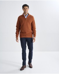 3 Wise Men - 3 Wise Men Frost Zip Neck Wool Blend Knit - Deep Navy