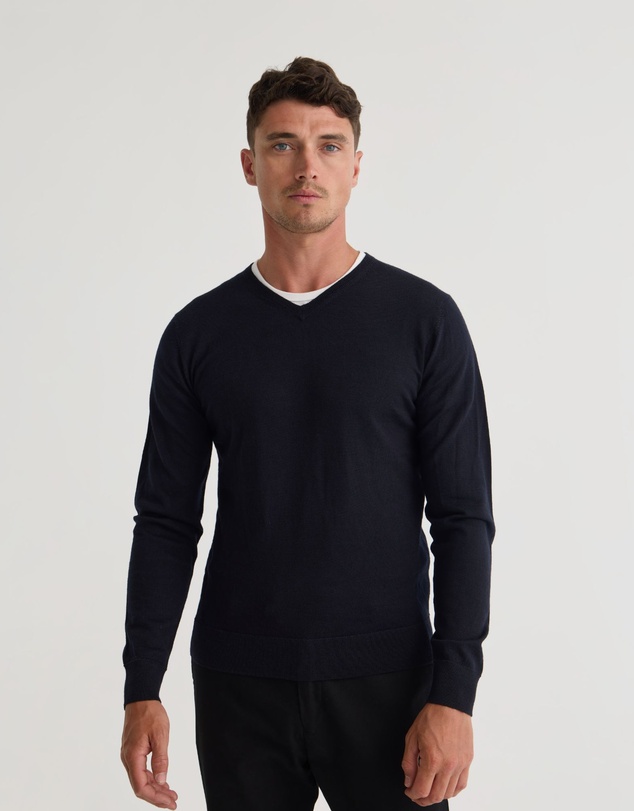 Oxford - Basic V-Neck Pure Wool Pullover