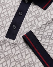 Calibre - Monogram Jacquard Polo Silver