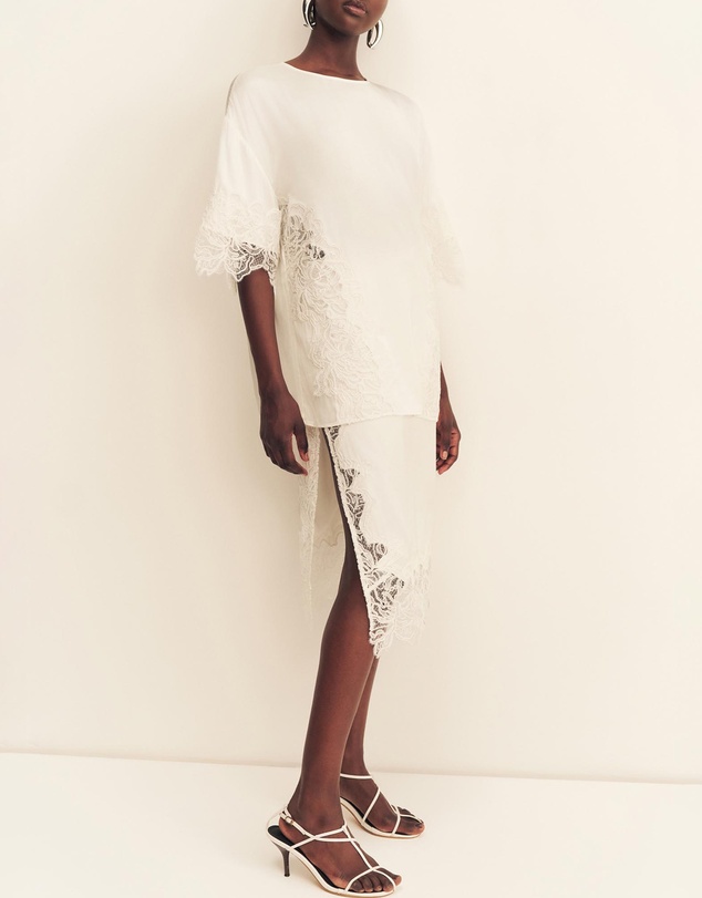 Shona Joy - Eniko Lace Split Midi Skirt