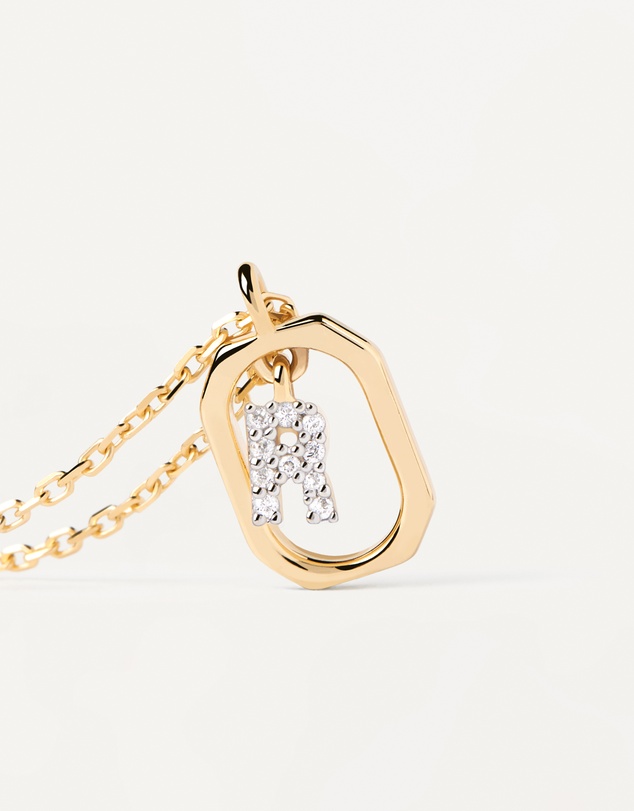 PDPAOLA - Mini Letter R Gold Necklace
