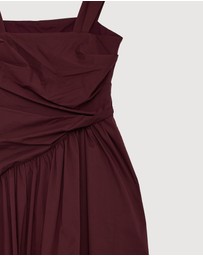 Revibe - Repaired AERE Kylara Ruched Midi Dress - AU 10