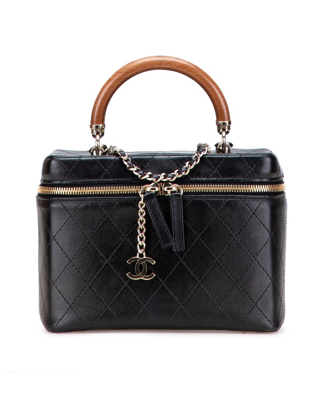 Pre-Loved by Azura Reborn - Pre-Loved Large Quilted Lambskin Knock On Wood Vanity Case