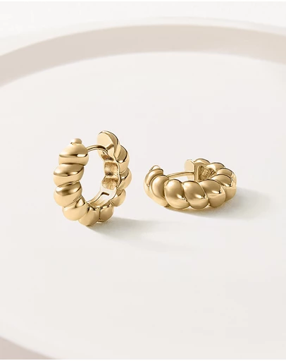Mestige - Celeste Bead Hoops - 18K Gold Plated