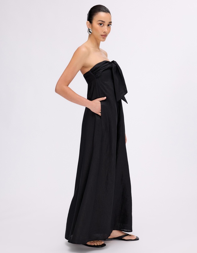 Minima Esenciales - Marlowe Linen Strapless Maxi Dress