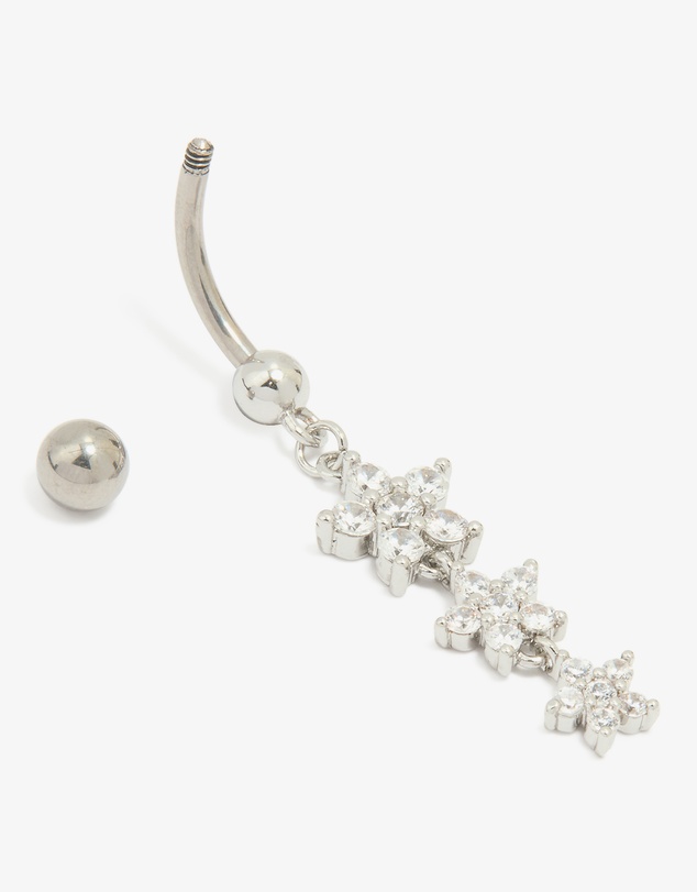Lovisa - Titanium Cubic Zirconia Butterfly Belly Bar