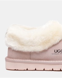 EVERAU - Australian Shepherd Ugg Homey Slipper Cow Leather Upper House Shoes