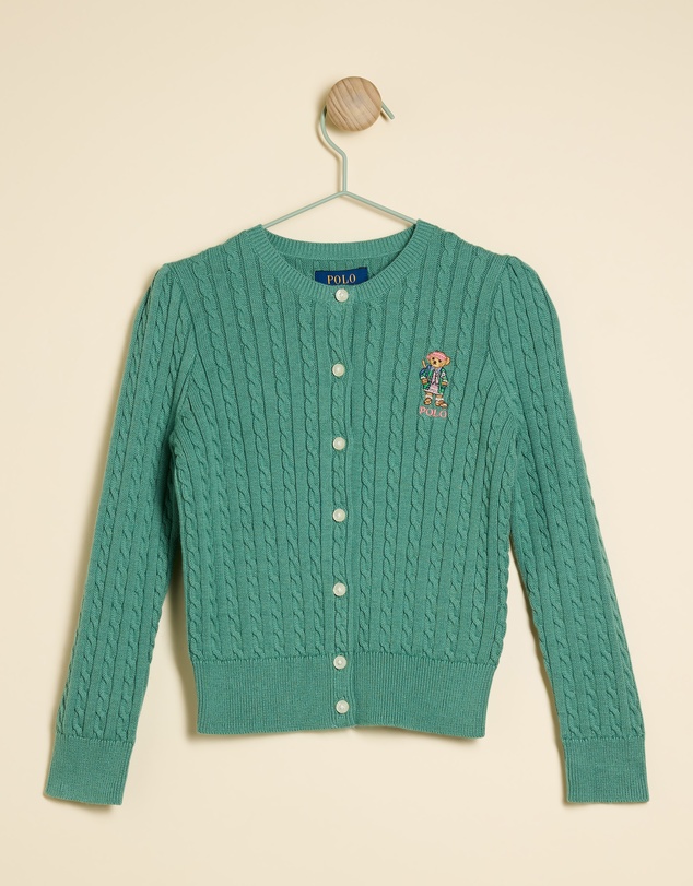 Polo Ralph Lauren - Polo Bear Mini Cable Cotton Cardigan - Kids