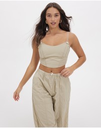 Dazie - Wish You Were Here Cargo Corset Top