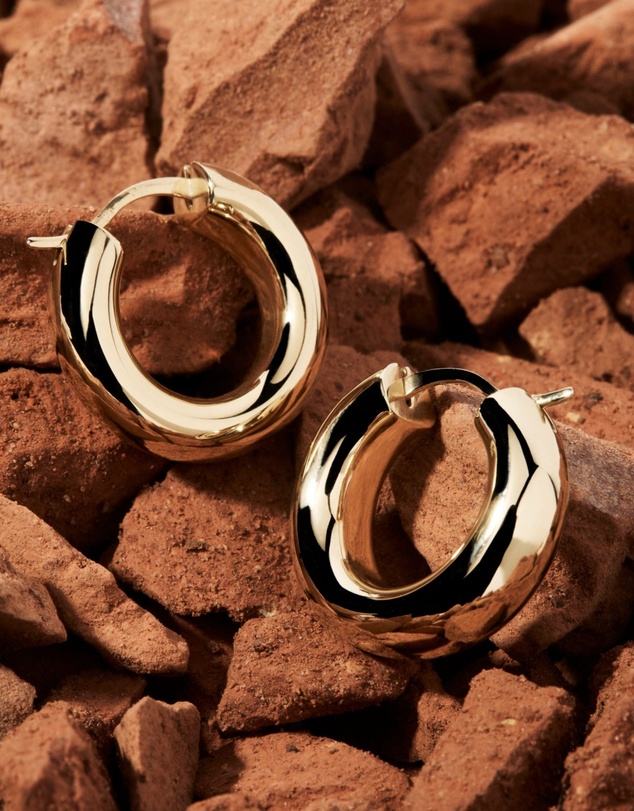 Najo - Cocoon Yellow Gold Hoop Earring