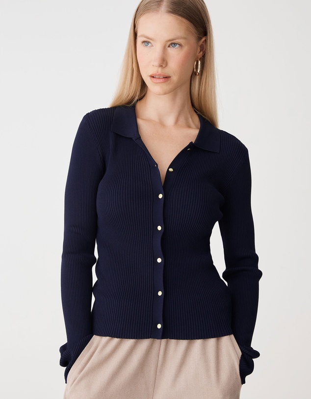 Forcast - Bristol Collared Rib Cardigan