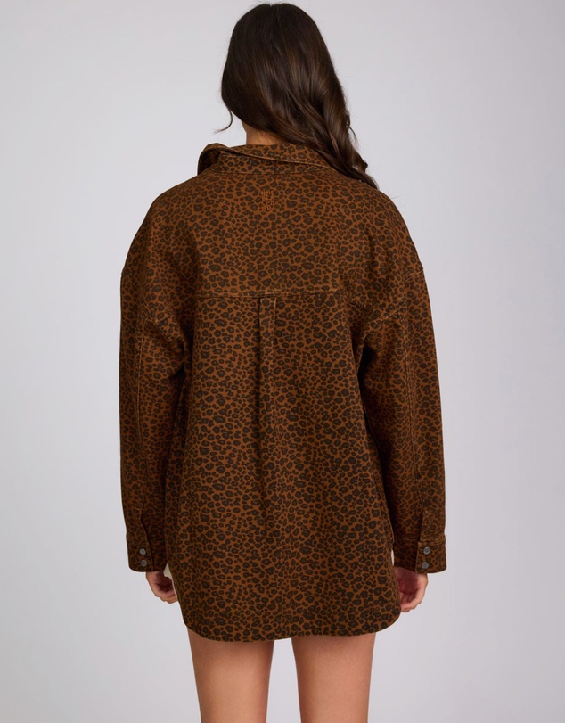 ONE TEASPOON - Longline Denim Jacket - Cheetah Print