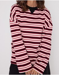 ALEXANDRA - Sable Long Sleeve Top Red Stripe