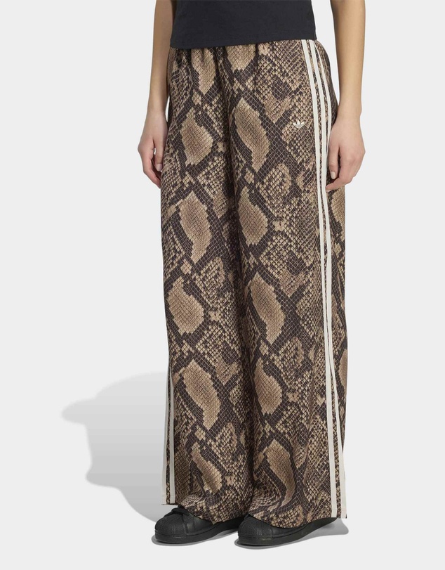 adidas Originals - SATIN SNAKE PRINT WIDE LEG TRACK PANTS Womens