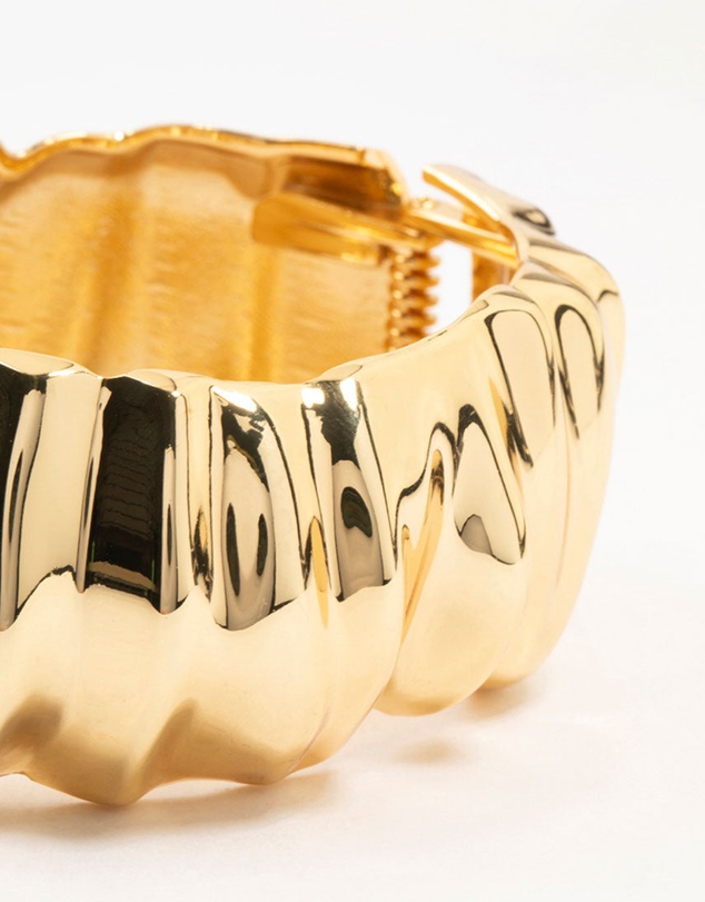 Lovisa - Gold Plated Chunky Ripple Wrist Cuff