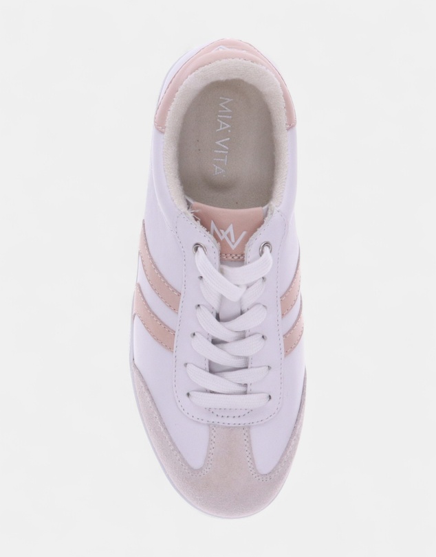 Mia Vita - Ramona Lace-Up Casual Sneaker - White/Blush