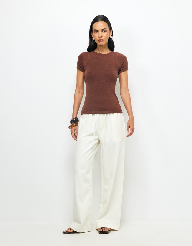 AERE - Double Layer Sheer T-Shirt