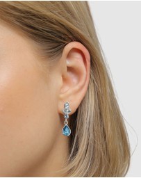 Elli Jewelry - Earrings Women Stud with Blue Crystals 925 Sterling Silver