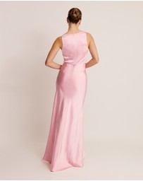 Six Stories - Cowl Front Satin Bridesmaid Dress