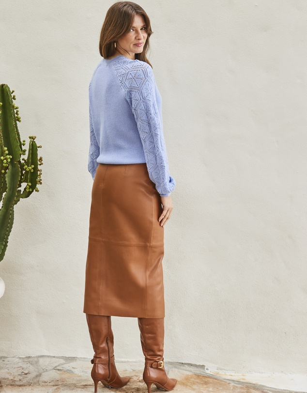 Sosandar - Crochet Sleeve Jumper