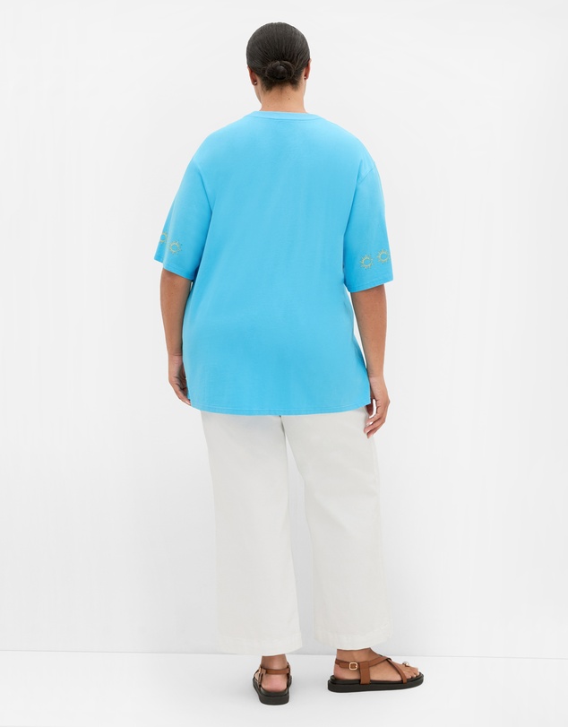 City Chic - Plus size Out Of Office Oversized Tee - blue