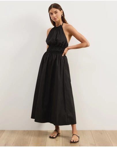 Atmos&Here - Georgia Cotton Poplin Halter Maxi Dress