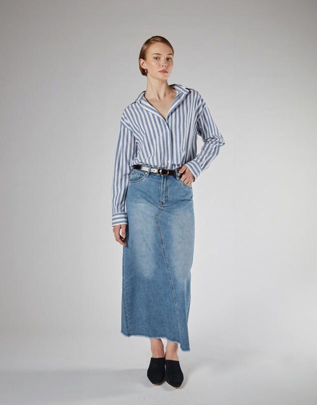 DRICOPER DENIM - Finley Loose Blue Stripe Shirt