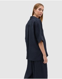 Seed Heritage - Textured Satin Collared Popover