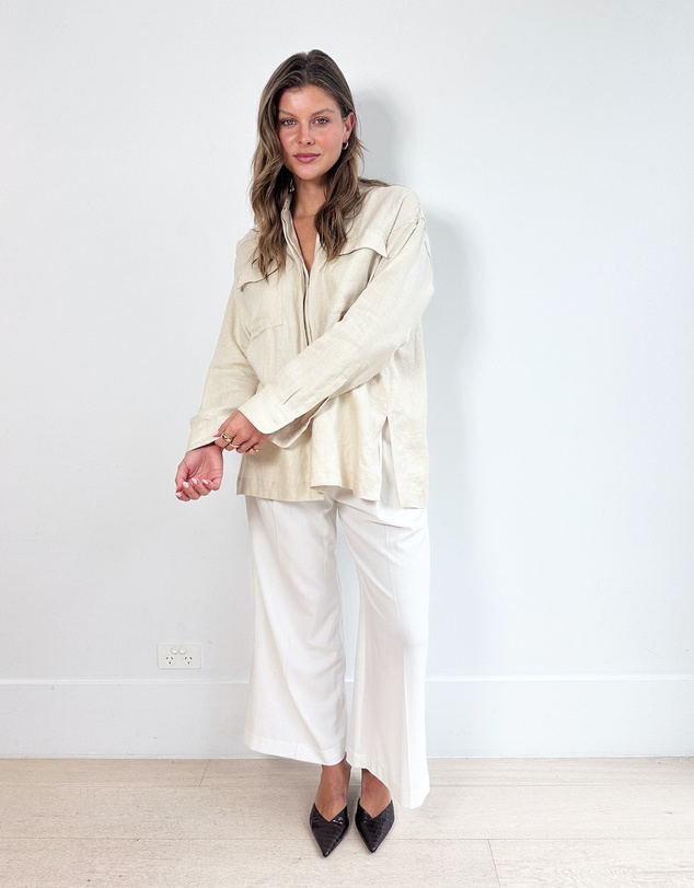Cirkular - Pre-Loved - Bondi Born Sand Linen Shirt