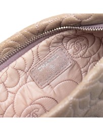 Pre-Loved by Azura Reborn - Pre-Loved Embossed Metallic Lambskin Camellia Chain Pochette