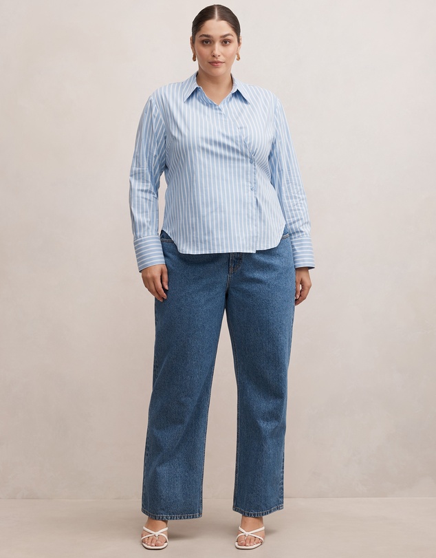 Forever New Curve - Tina Curve Tie Back Shirt
