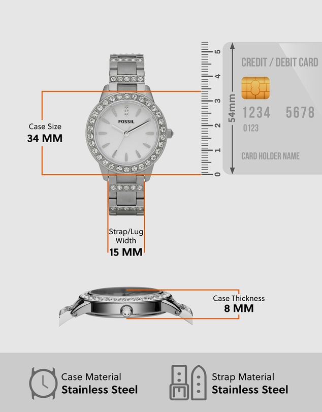 Fossil - Jesse Silver-Tone Analogue Watch