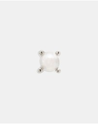 By Charlotte - Silver Moonlight Pearl Stud Earrings