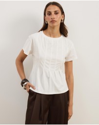 Atmos&Here - Boxy Pin Tuck T-Shirt