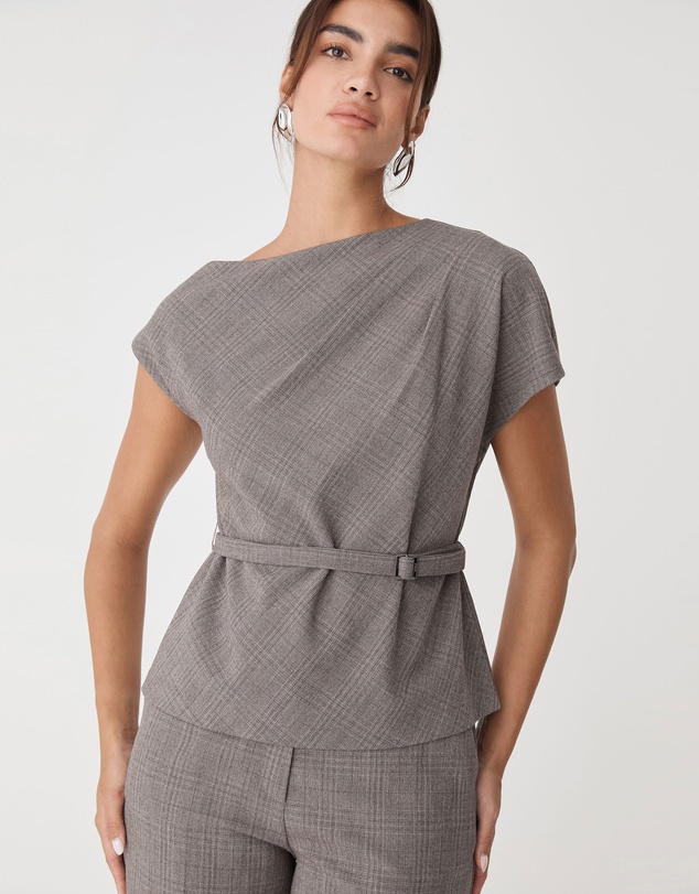 Forcast - Loretta Pleat Belted Top
