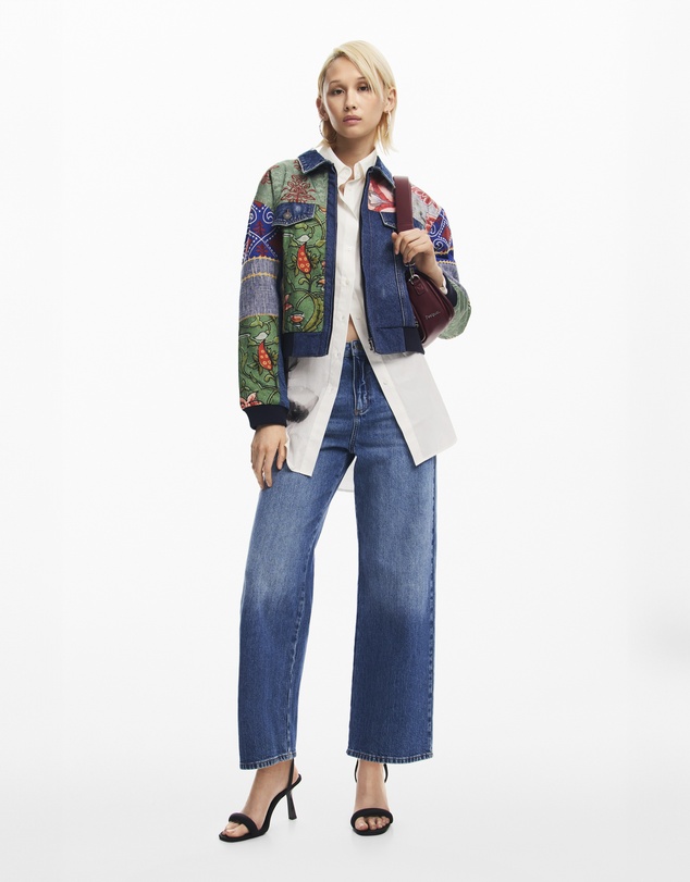 Desigual - Floral trucker denim jacket