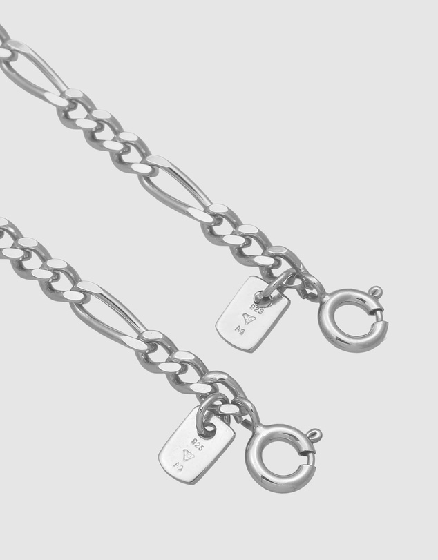 Kuzzoi - ICONIC EXCLUSIVE - Figaro Necklace and Bracelet Set in 925 Silver