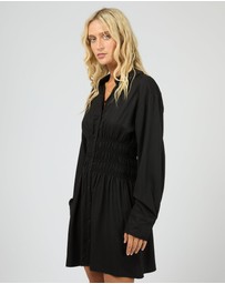 All About Eve - Aae Ruched Shirt Dress Black